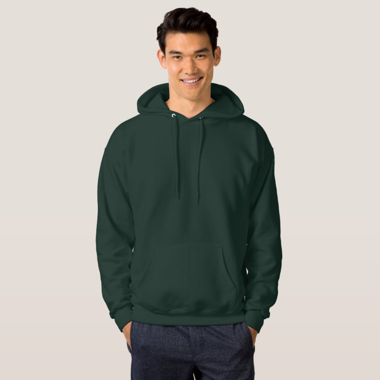 Green plain hoodie