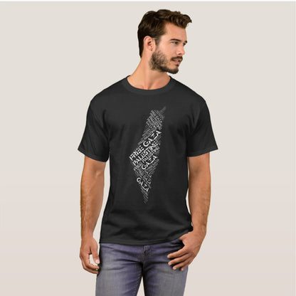 Free Gaza palastine map printed t-shirt
