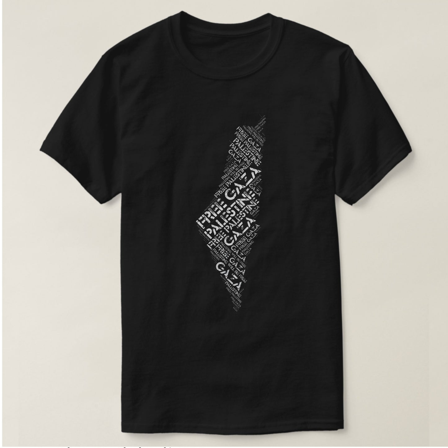 Free Gaza palastine map printed t-shirt